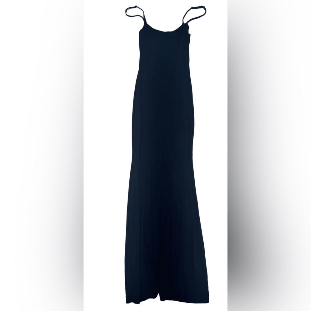 Skims Soft Lounge Black Ribbed Slip Dress Size L